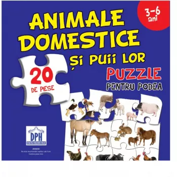 Animale Domestice si Puii Lor Puzzle Podea 50/70 + Afis 50/70