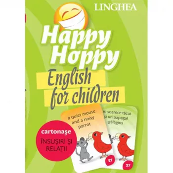Happy hoppy - cartonase cu imagini pentru invatarea limbii germane - insusiri si relatii