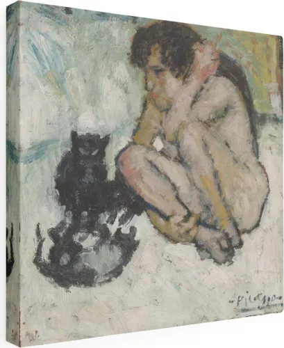 Tablou Canvas Intaglio Color Clasic Nude With Cats De Pablo Picasso Print Pe Cel Ro