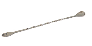 Lingurita inox cu furca coctail 33cm