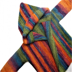 Cardigan handmade din fir multicolor 