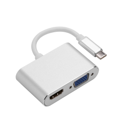 Adaptor HUB Combo aluminum HUB 2 in 1 hub type C la VGA si HD 4K - Phuture R