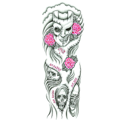 Tatuaj temporar pentru brate sau picioare monocrom big zise 48 x 17 cm T/090 - Tattoo Temporary Phuture R 