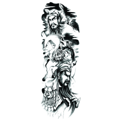Tatuaj temporar pentru brate sau picioare monocrom big zise 48 x 17 cm T/095 - Tattoo Temporary Phuture R 