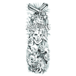 Tatuaj temporar pentru brate sau picioare monocrom big zise 48 x 17 cm T/096 - Tattoo Temporary Phuture R 