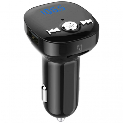 Car Kit handsfree Bluetooth 4.2 FM transmitter 2xUSB 5V slot U Disk/TF Card negru 