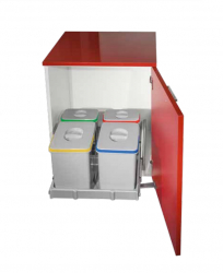 Cos de gunoi incorporabil Smart Automatic colectare selectiva cu 2 recipiente x 15 litri si 2 x 7 litri 