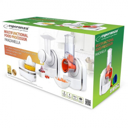 Set procesator alimentar multifunctional ESPERANZA PANZANELLA alb stoarce si razuie 