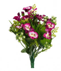 Buchet de plante artificiale decorative flori albe si roz si frunze verzi inaltime 35 cm Topi Toy 