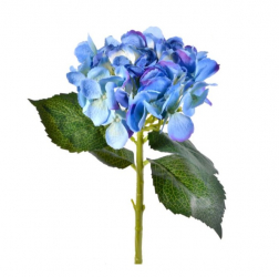Floare artificiala decorativa hortensie albastra cu frunze verzi inaltime 56 cm Topi Toy 
