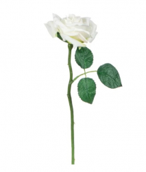 Floare artificiala decorativa trandafir alb lungime 30 cm Topi Toy 