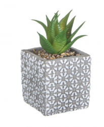 Planta artificiala cu frunze verzi cactus in ghiveci din ceramica Topi Toy 