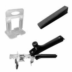 Set nivelare gresie START 3.0 mm 100+100+1 -100 clipsuri 100 pene si 1 cleste metalic gama Smart Leveling 