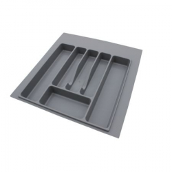 Suport organizare tacamuri gri pentru latime exterioara corp 500 mm montabil in sertar de bucatarie 