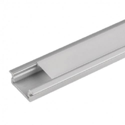 Profil de aluminiu pentru benzi flexibile cu led-uri Ultralux de mica adancime lungime 2m aluminiu si policarbonat suprafata opaca 