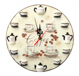 Ceas decorativ de perete cafea/capuccino/latte 115841 