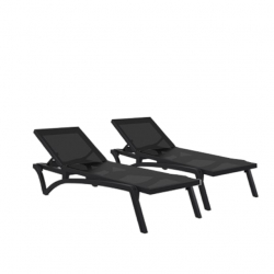 Set 2 sezlonguri CULINARO PACIFIC culoare neagra 