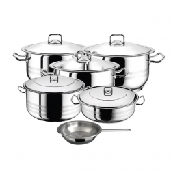 Set 4 oale cu capac 8 piese 3l 6l 10.5l 16.5l HASCEVHER GASTRO +cratita 8.5 l+tigaie 