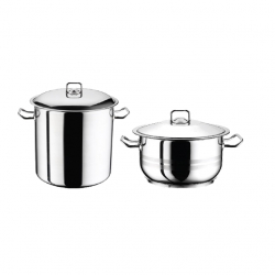 Set 4 piese oala cu capac plita inductie otel inoxidabil HASCEVHER GASTRO 4 litri fund multistrat + oala adanca 14l 
