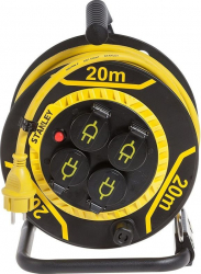 Prelungitor pe tambur 20 m 4 prize 3200W maner frana IP44 Stanley