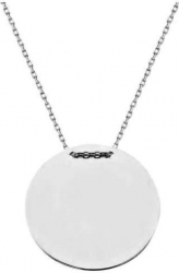 Lant cu pandant 14 mm din argint 925 placat cu rodiu 