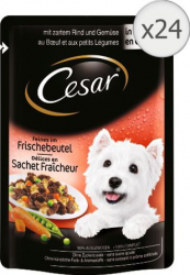 Hrana umeda pentru caini Cesar Vita si Legume in aspic 24x100g