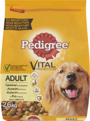 Hrana uscata pentru caini Pedigree Adult Pui si Legume 2.6 Kg 