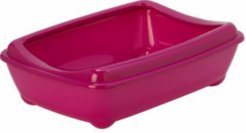 Litiera cu rama anti-imprastiere 43x31x12 cm Roz 