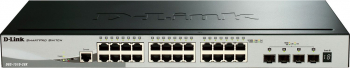 Comutator inteligent care poate fi stivuit DLink Gigabit 28 porturi 4 10G SFP+ negru