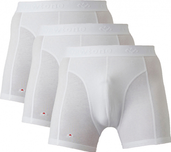 Set de boxeri 3 perechi - Newtone - Cu banda elastica cu logo in talie - Alb - S 