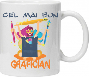 Cana personalizata +cu textul cel mai bun grafician 
