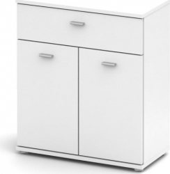 Comoda cu 2 usi si sertar alb potrivita pentru dormitor/living/hol 69x62x30 Bortis Impex