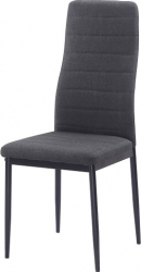 Scaun Bucatarie/Dining textil gri inchis/metal negru modern Bortis Impex 