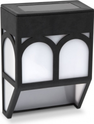Lampa solara LED de perete - mat plastic negru forma dreptunghiulara acumulator 1 2V - 40 mAh - incorporat lumina alb/cald dimensiuni 12 x 
