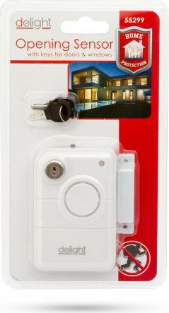 Alarma la deschiderea usii Delight - cu cheie functioneaza pe baterii 10dB plastic culoare alb 