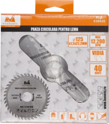 Panza circular vidia pentru lemn EVOTOOLS diametru 110 mm material YG8 40 dinti grosime 1.2 mm diametru interior de prindere 22.23 mm 