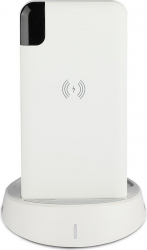 Acumulator extern V-TAC Wireless 8000 mAh cu dock de incarcare micro USB dual USB alb 