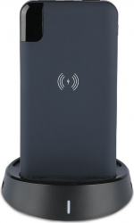 Acumulator extern V-TAC Wireless 8000 mAh cu dock de incarcare micro USB dual USB albastru inchis 