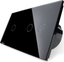 Intrerupator simplu + dublu cu touch Livolo din sticla Negru