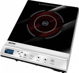 Plita inductie MPM MKE-12 1800W 1 Arzator Functie oprire automata Alb-Negru