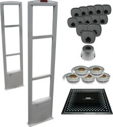 Sistem complet poarta EAS antifurt magazin ER-6598 cu dezactivator detasator etichete si taguri Set ER-6598 