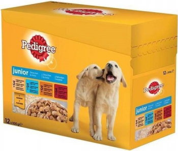 Hrana pentru caini Pedigree Junior plic 12 X 100 g 