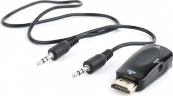 Adaptor HDMI to VGA si audio single port negru Gembird 