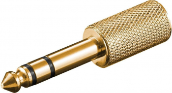 Adaptor audio jack stereo 6.35 mm tata -jack stereo metal aurit 