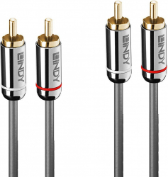 Cablu audio 2 x RCA la 2 x RCA T-T 10m Cromo Line Lindy L35349