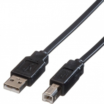 Cablu de imprimanta USB A la B 0.8m Negru Flat Roline 11.02.8867 