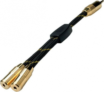 Cablu spliter Jack 3.5mm 1 x T 2 x M 0.15m Roline 11.09.4213 