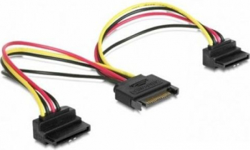 Cablu splitter SATA 15cm unghi 90 grade Gembird CC-SATAM2F-02 