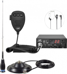 Kit Statie radio CB PNI ESCORT HP 8001L ASQ + Antena CB PNI ML145 cu magnet 145PL 