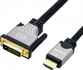 Cablu HDMI la DVI Dual Link 24+1 pini negru/argintiu 1.5m Roline 11.04.5876 